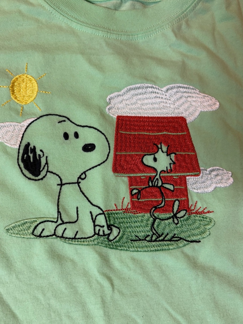 Peanuts Mint Green Snoopy & Woodstock Short Sleeve Tee - Picture 3 of 5
